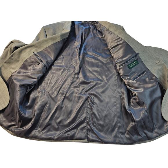 Lauren ralph lauren size 46 R grey 2 button suit blazer EUC preppy classic fit # - Picture 5 of 9